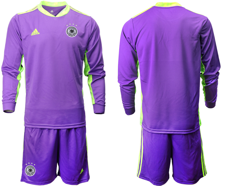 Men 2021 European Cup Germany purple Long sleeve goalkeeper Soccer Jersey